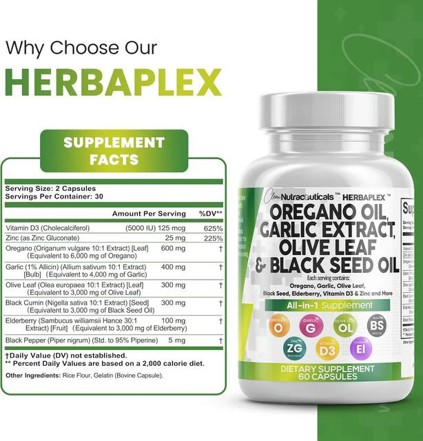 Resilia® Oregano Oil Herbaplex Capsules - Image 7